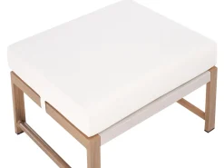 Set salotto da giardino con tavolo e pouf 5 posti NOLA Metallo Beige chiaro