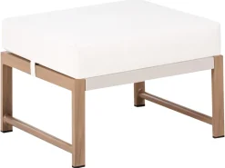 Set salotto da giardino con tavolo e pouf 5 posti NOLA Metallo Beige chiaro