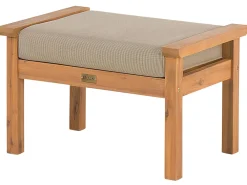 Set salotto da giardino con tavolo e pouf 4 posti MANILA Legno d'acacia Marrone chiaro