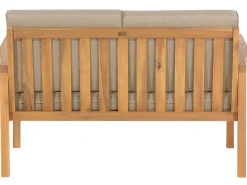 Set salotto da giardino con tavolo e pouf 4 posti MANILA Legno d'acacia Marrone chiaro