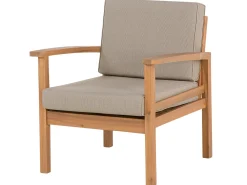 Set salotto da giardino con tavolo e pouf 4 posti MANILA Legno d'acacia Marrone chiaro