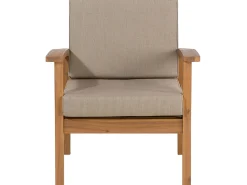 Set salotto da giardino con tavolo e pouf 4 posti MANILA Legno d'acacia Marrone chiaro