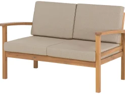 Set salotto da giardino con tavolo e pouf 4 posti MANILA Legno d'acacia Marrone chiaro