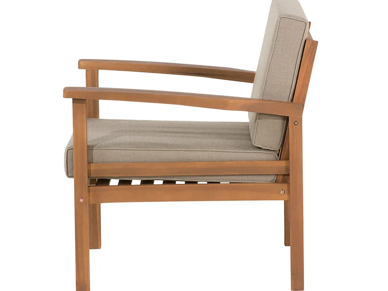 Set salotto da giardino con tavolo e pouf 4 posti MANILA Legno d'acacia Marrone chiaro