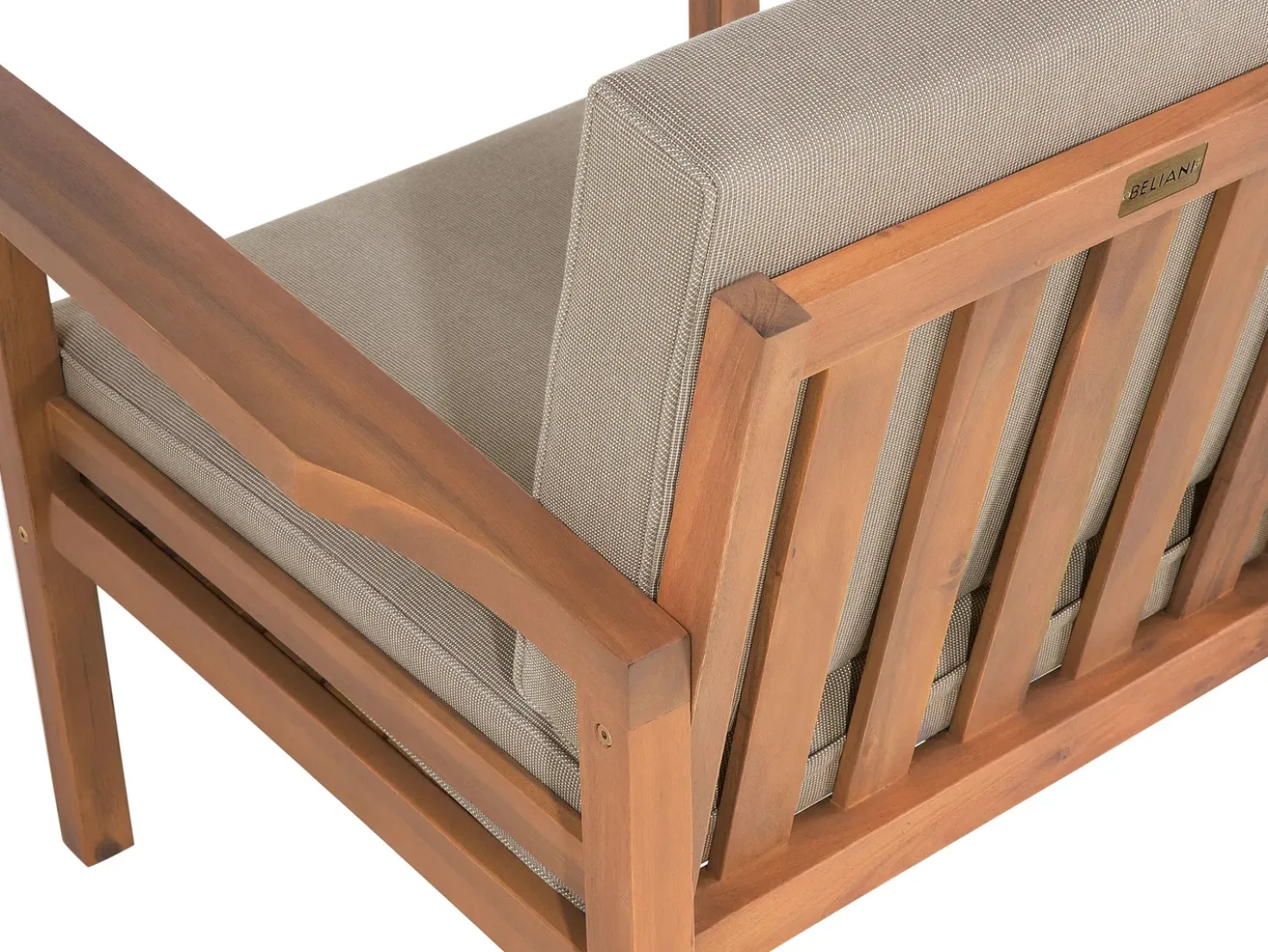 Set salotto da giardino con tavolo e pouf 4 posti MANILA Legno d'acacia Marrone chiaro