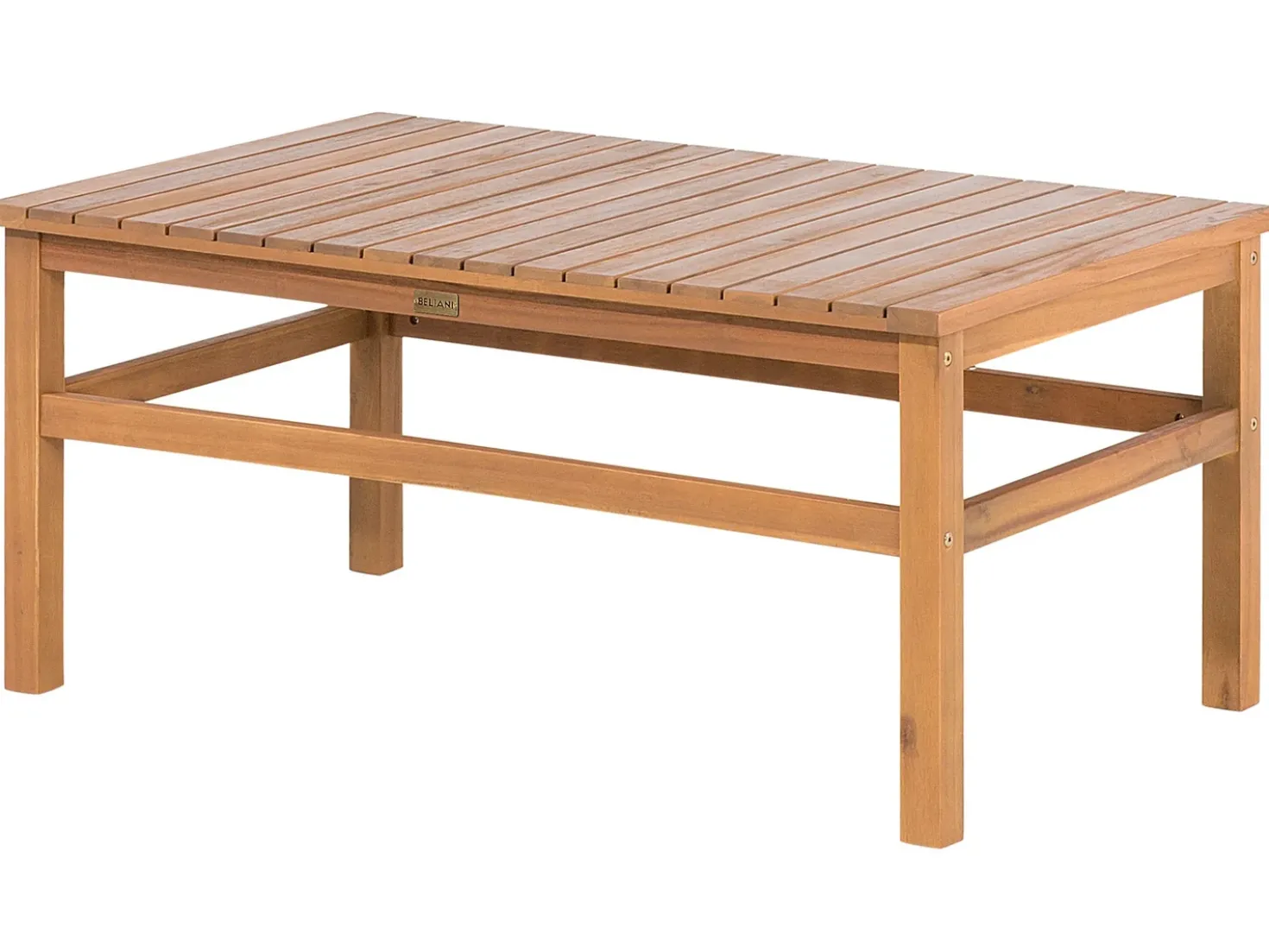 Set salotto da giardino con tavolo e pouf 4 posti MANILA Legno d'acacia Marrone chiaro