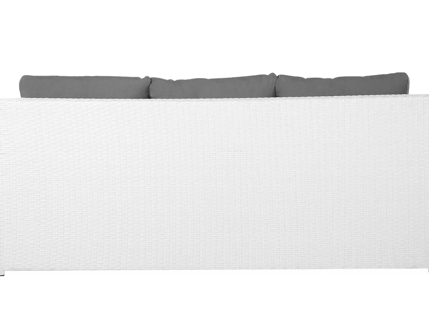 Set salotto da giardino con tavolo e pouf 6 posti ROMA Rattan sintetico (PE) Bianco