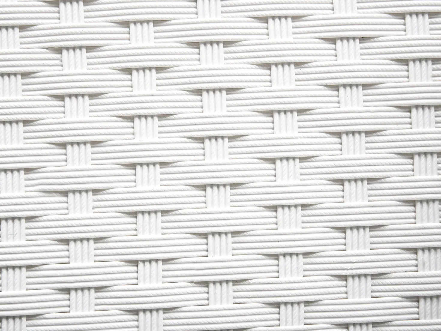 Set salotto da giardino con tavolo e pouf 6 posti ROMA Rattan sintetico (PE) Bianco