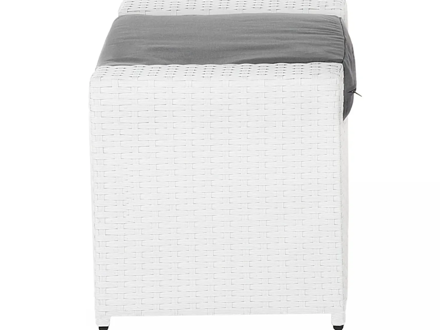 Set salotto da giardino con tavolo e pouf 6 posti ROMA Rattan sintetico (PE) Bianco