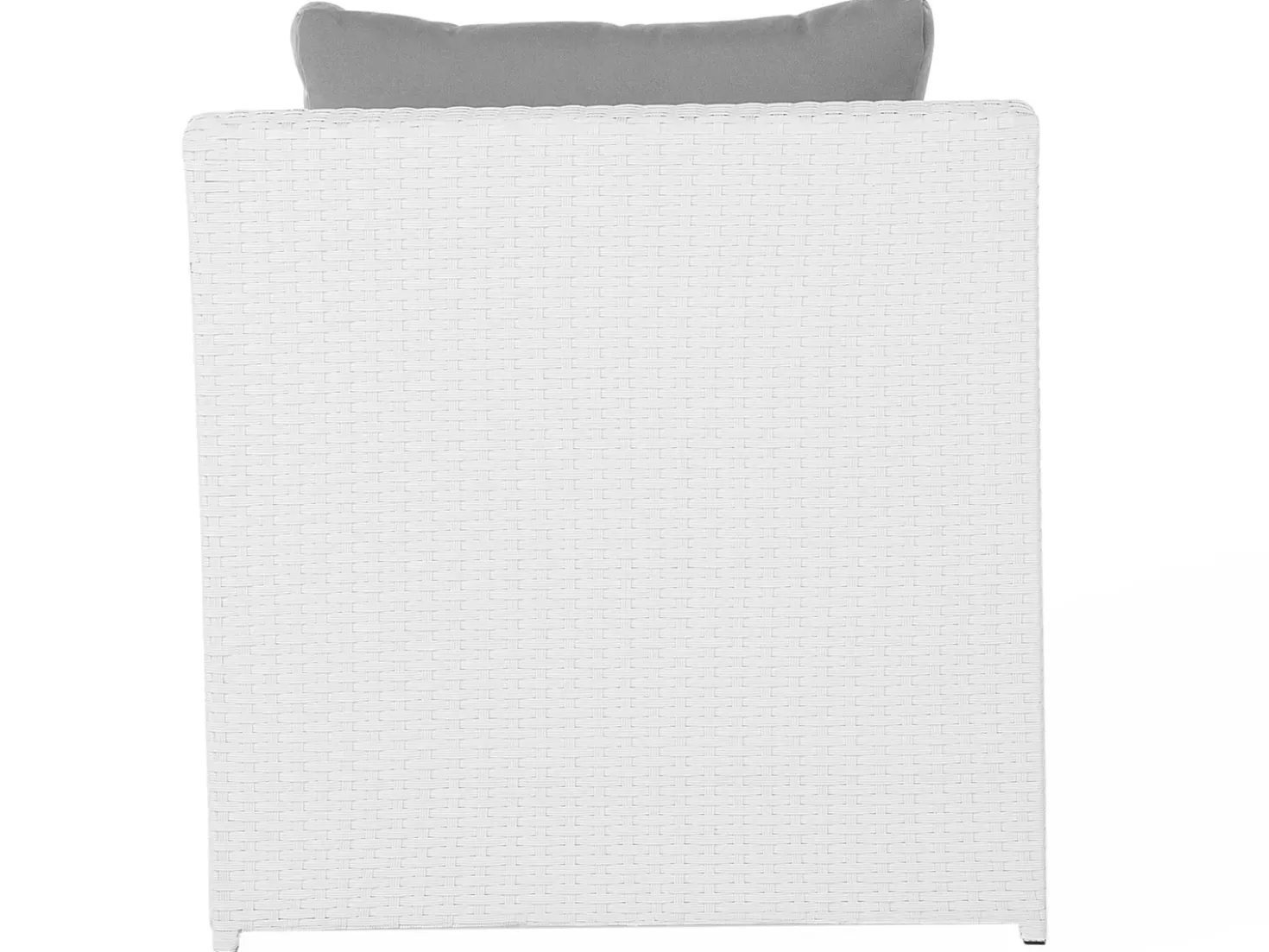 Set salotto da giardino con tavolo e pouf 6 posti ROMA Rattan sintetico (PE) Bianco