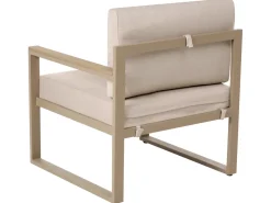 Set salotto da giardino con tavolo e pouf 2 posti NOCI Modulare Metallo Beige