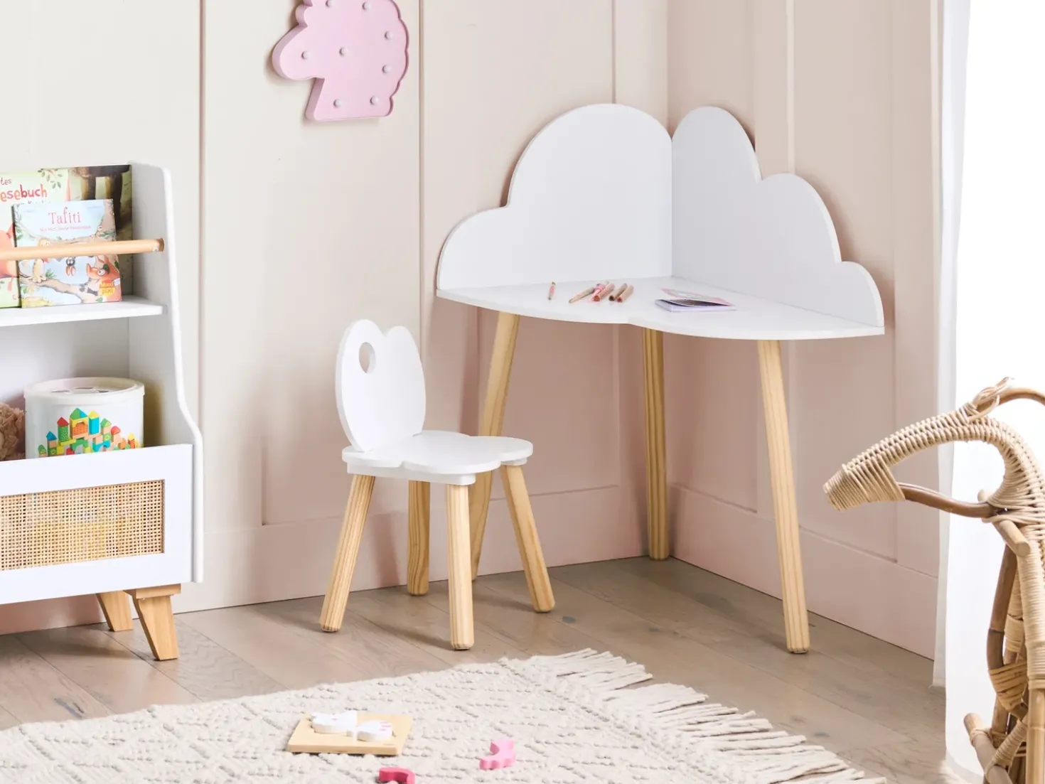 Set tavolo e sedie per bambini CLOUDY Bianco