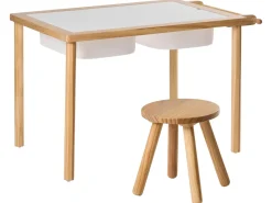 Set tavolo e sedie per bambini KEMPSEY Marrone chiaro Montessori con contenitore