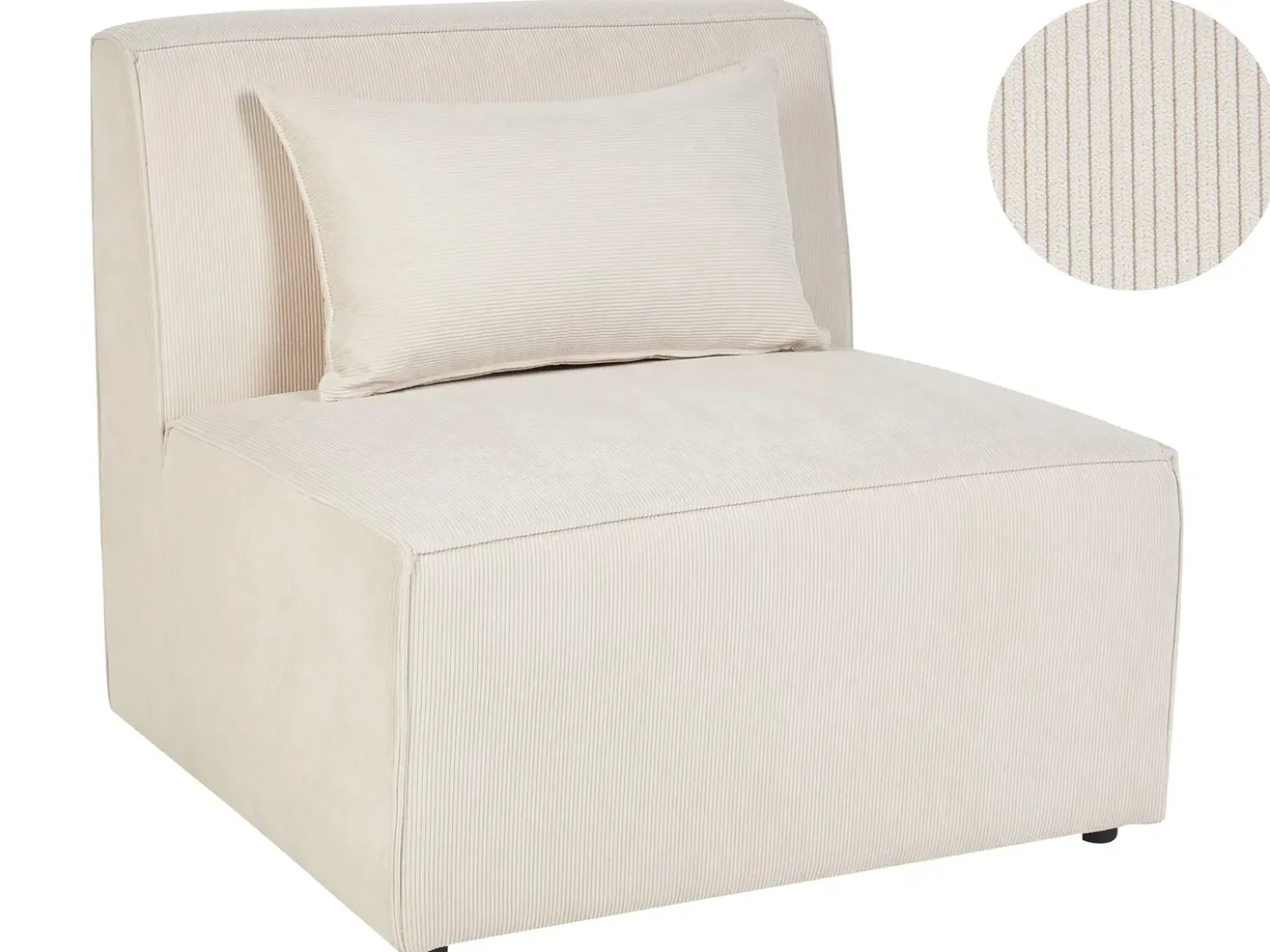 Sezione a 1 posto LEMVIG Velluto a coste Beige chiaro