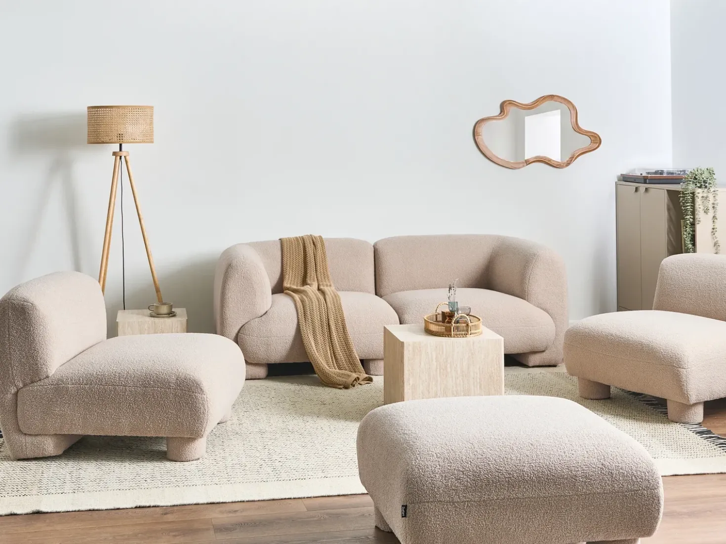 Sezione a 1 posto MJALBI Bouclé Beige