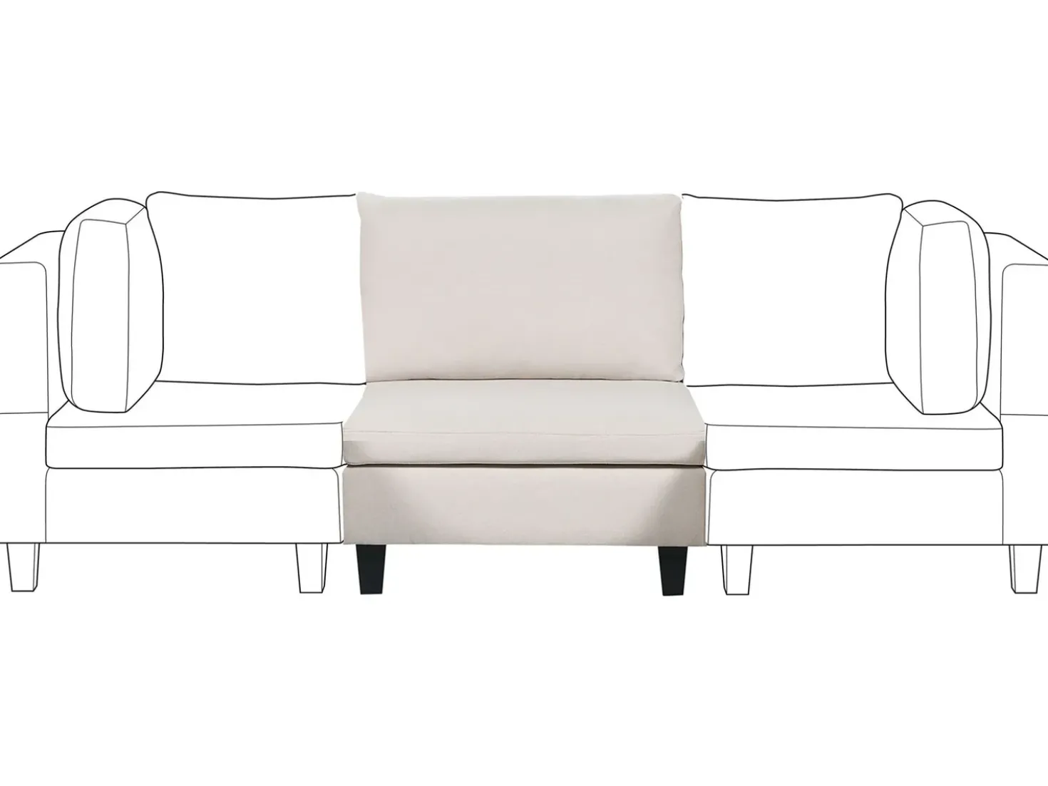 Sezione a 1 posto UNSTAD Tessuto Beige chiaro
