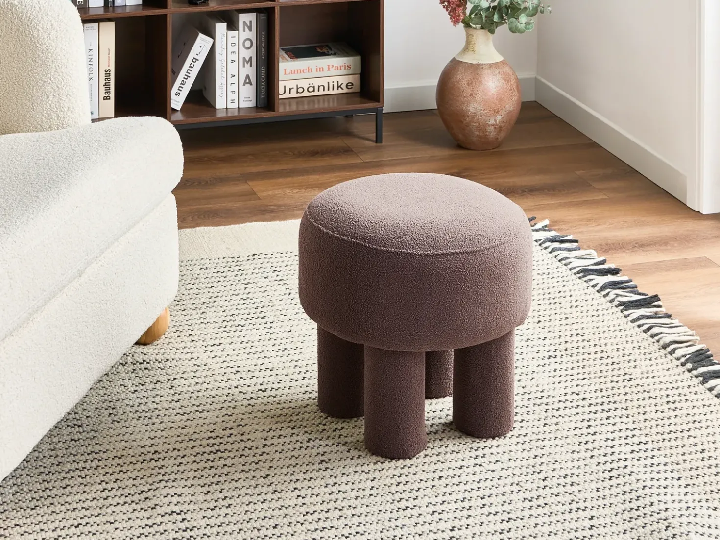 Sgabello CANBY Bouclé Marrone