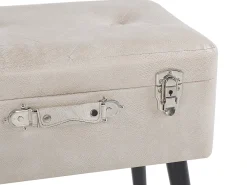 Sgabello contenitore MALLARD Pelle sintetica Beige