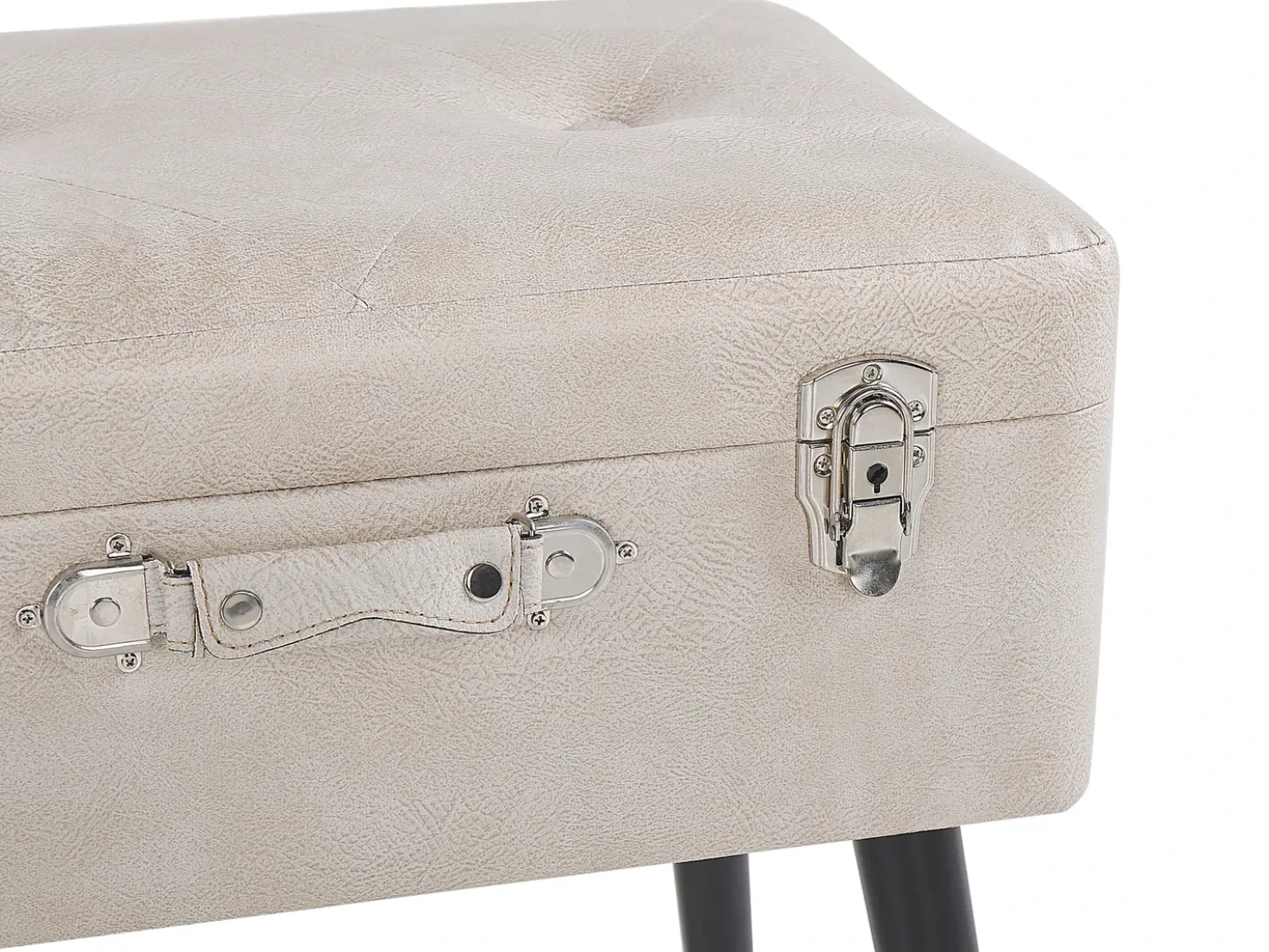 Sgabello contenitore MALLARD Pelle sintetica Beige