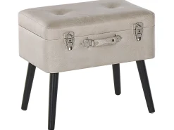 Sgabello contenitore MALLARD Pelle sintetica Beige