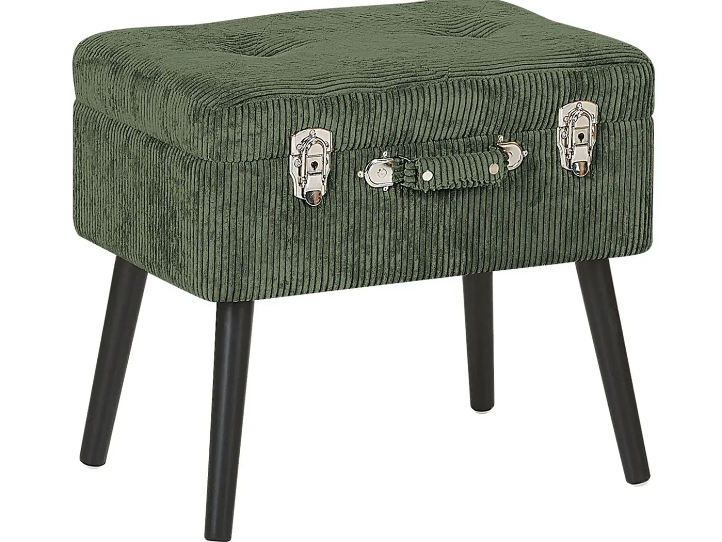 Sgabello contenitore MALLARD Velluto a coste Verde scuro