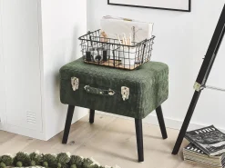 Sgabello contenitore MALLARD Velluto a coste Verde scuro