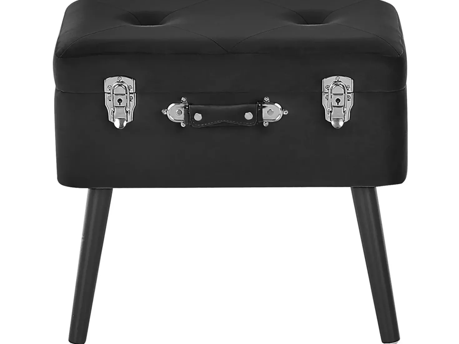 Sgabello contenitore MALLARD Velluto Nero