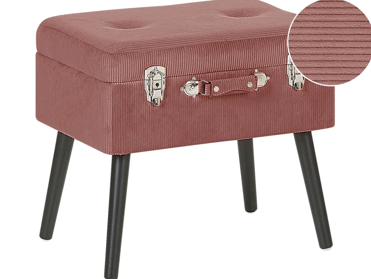 Sgabello contenitore MALLARD Velluto a coste Rosa