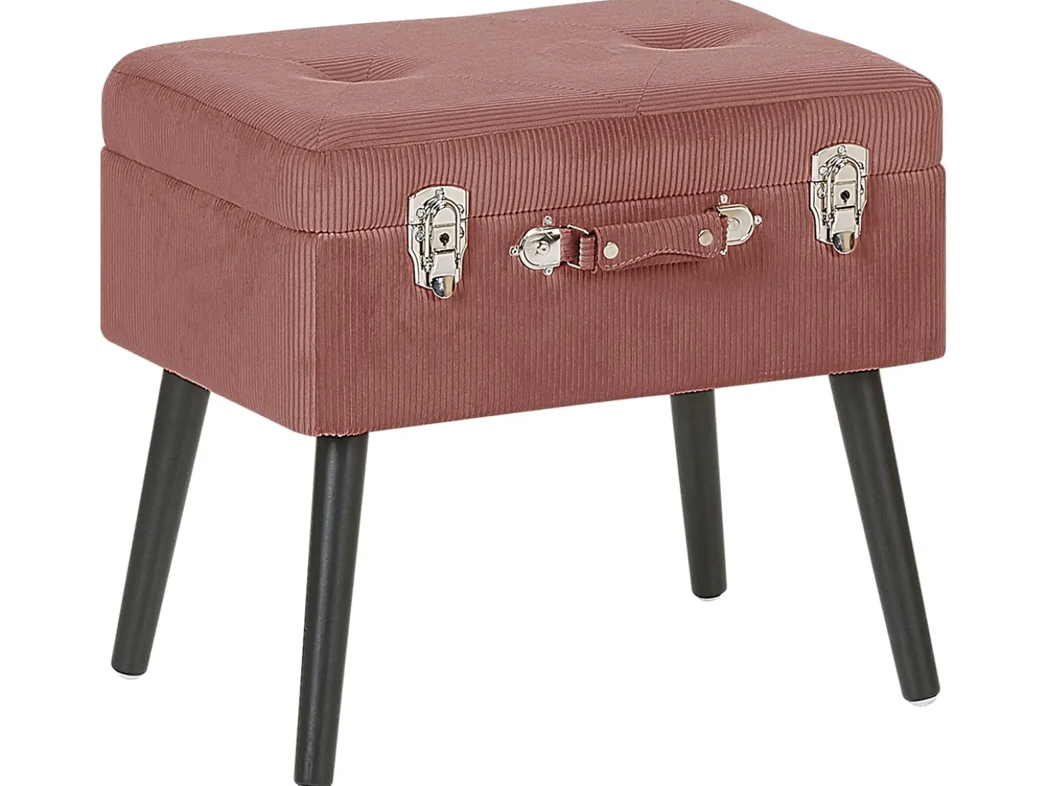 Sgabello contenitore MALLARD Velluto a coste Rosa