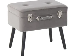 Sgabello contenitore MALLARD Velluto Grigio