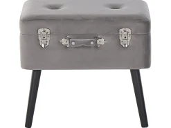 Sgabello contenitore MALLARD Velluto Grigio