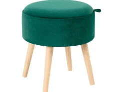 Sgabello contenitore NEELY Velluto Verde smeraldo