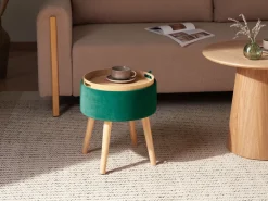 Sgabello contenitore NEELY Velluto Verde smeraldo