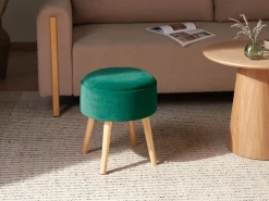 Sgabello contenitore NEELY Velluto Verde smeraldo