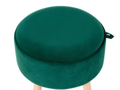 Sgabello contenitore NEELY Velluto Verde smeraldo