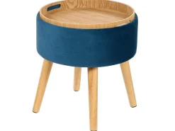 Sgabello contenitore NEELY Velluto Blu marino