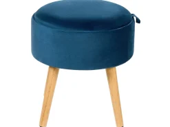 Sgabello contenitore NEELY Velluto Blu marino