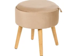 Sgabello contenitore NEELY Velluto Beige