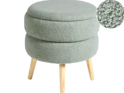 Sgabello contenitore OKATON Bouclé Verde
