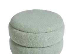 Sgabello contenitore OKATON Bouclé Verde