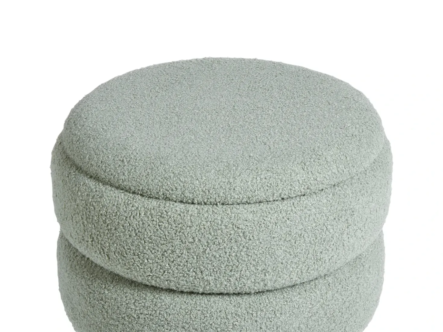 Sgabello contenitore OKATON Bouclé Verde