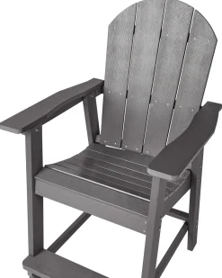 Sgabello da bar da giardino ADIRONDACK Materiale sintetico Grigio scuro