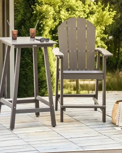 Sgabello da bar da giardino ADIRONDACK Materiale sintetico Grigio scuro