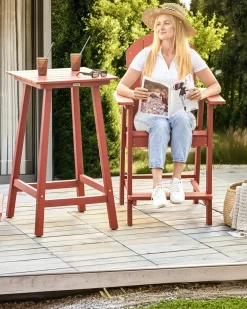 Sgabello da bar da giardino ADIRONDACK Materiale sintetico Rosso