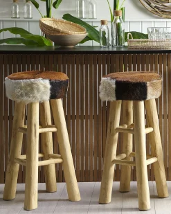 Sgabello da bar WALTON Pelle naturale Marrone