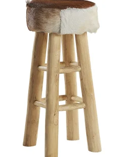 Sgabello da bar WALTON Pelle naturale Marrone