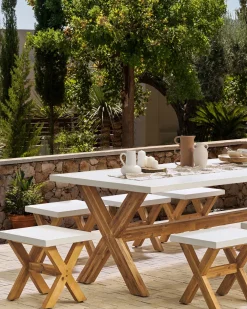 Sgabello da giardino OLBIA Cemento Bianco