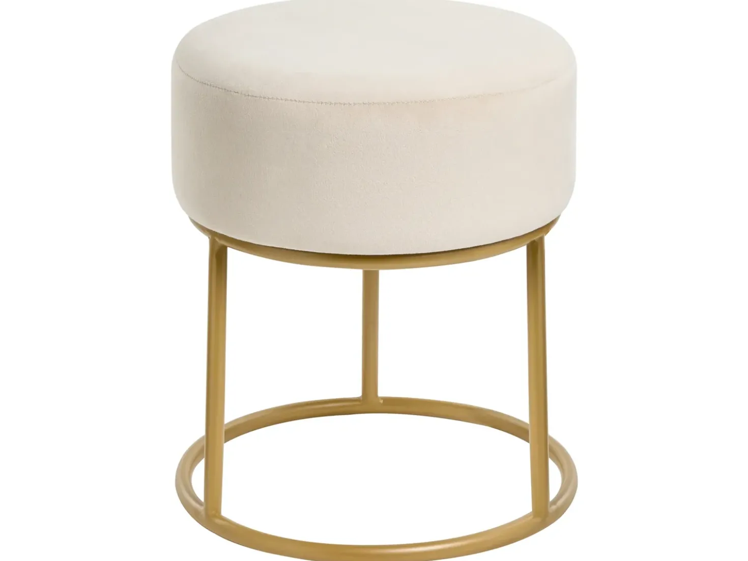 Sgabello DELCO Velluto Beige chiaro