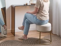 Sgabello DELCO Velluto Beige chiaro