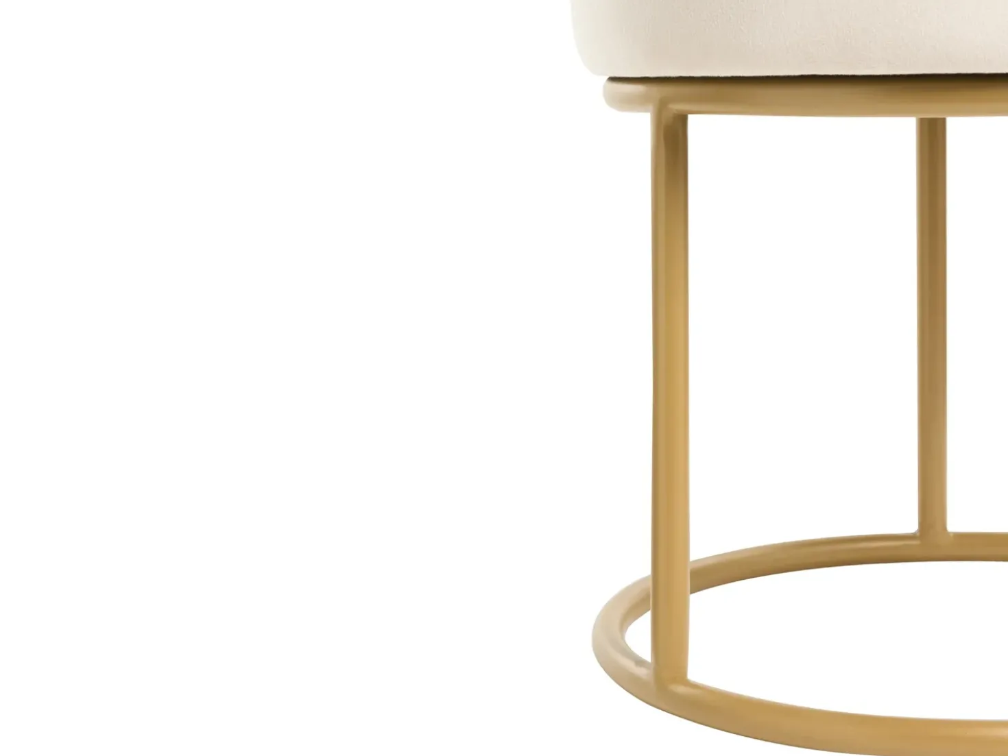 Sgabello DELCO Velluto Beige chiaro